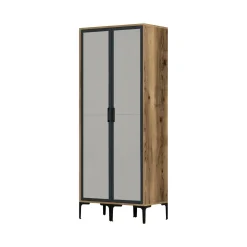 Guardaroba design noce e antracite 80x200h cm - Bagnone