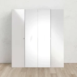 Guardaroba grande 4 ante bianco lucido 195x218h cm - Keila