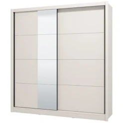 Guardaroba Grande Bianco Beige Nero Appendiabiti 5 Ripiani 205x215.5h cm, 8 Vani - Orero