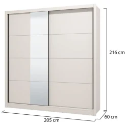 Guardaroba Grande Bianco Beige Nero Appendiabiti 8 Ripiani 251x215.5h cm, 12 Vani - Pedavena
