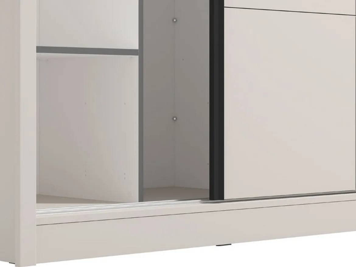 Guardaroba Grande Bianco Beige Nero Appendiabiti 8 Ripiani 251x215.5h cm, 12 Vani - Pedavena