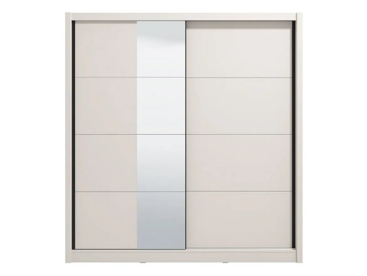 Guardaroba Grande Bianco Beige Nero Appendiabiti 8 Ripiani 251x215.5h cm, 12 Vani - Pedavena