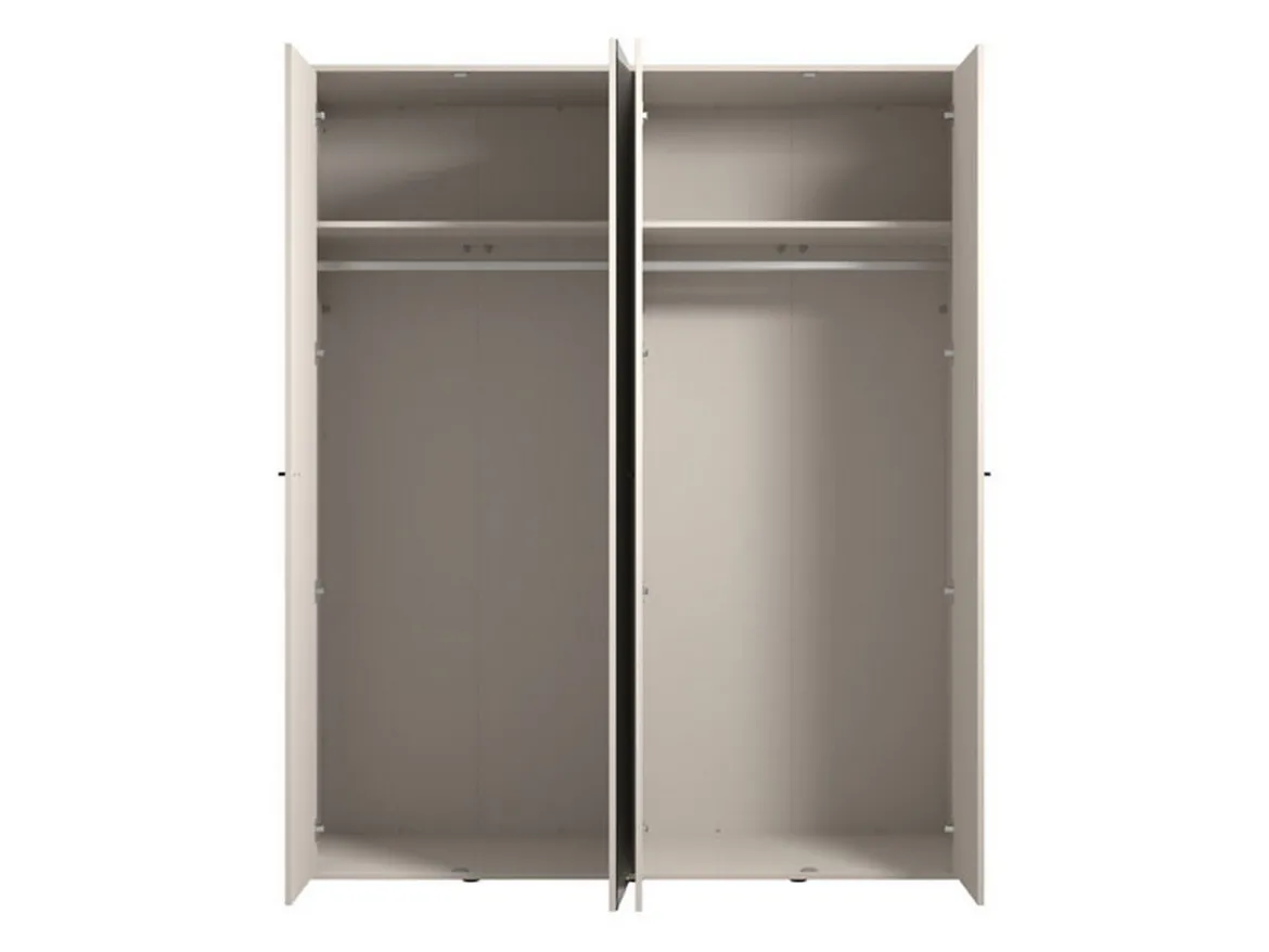 Guardaroba Grande Bianco Crema 2 Ripiani Appendiabiti 245x217.5h cm, 2 Ante - Salemi