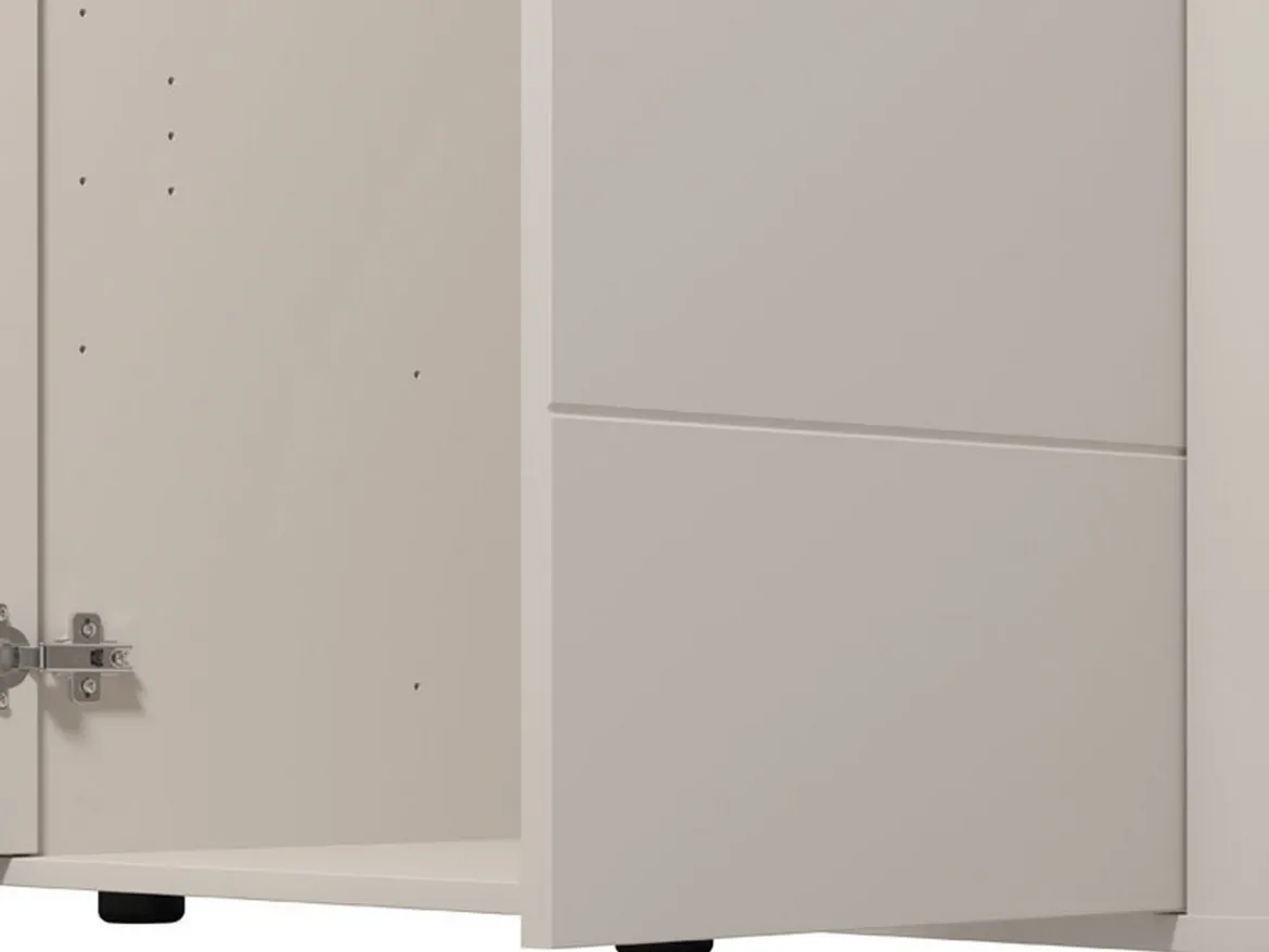Guardaroba Grande Bianco Crema 2 Ripiani Appendiabiti 245x217.5h cm, 2 Ante - Salemi