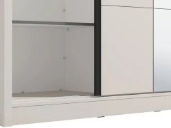 Guardaroba Grande Bianco Crema 6 Ripiani Appendiabiti 224.5x210.5h cm, 9 Vani - Orsogna