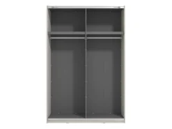 Guardaroba Grande Bianco Crema Nero Appendiabiti 2 Ripiani 145.5x217.5h cm, Apertura Scorrevole - Tredozio