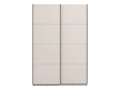 Guardaroba Grande Bianco Crema Nero Appendiabiti 2 Ripiani 145.5x217.5h cm, Apertura Scorrevole - Tredozio