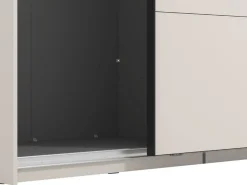 Guardaroba Grande Bianco Crema Nero Appendiabiti 2 Ripiani 195x217.5h cm, Apertura Scorrevole - Siri
