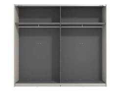 Guardaroba Grande Bianco Crema Nero Appendiabiti 2 Ripiani 245x217.5h cm, Apertura Scorrevole - Peio
