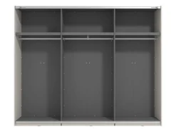 Guardaroba Grande Bianco Crema Nero Appendiabiti 3 Ripiani 267x217h cm, Apertura Scorrevole - Tures
