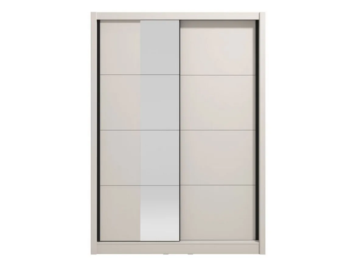 Guardaroba Grande Bianco Crema Trasparente Appendiabiti 2 Ripiani 245x217.5h cm, Apertura Scorrevole - Laghi