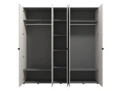 Guardaroba Grande Bianco Crema Trasparente Appendiabiti 8 Ripiani 224x226.5h cm, 12 Vani - Quarrata