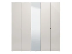 Guardaroba Grande Bianco Crema Trasparente Appendiabiti 8 Ripiani 224x226.5h cm, 12 Vani - Quarrata