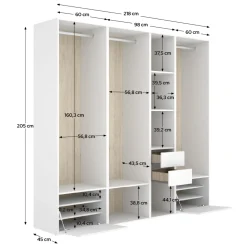Guardaroba Grande Bianco in Legno Nobilitato