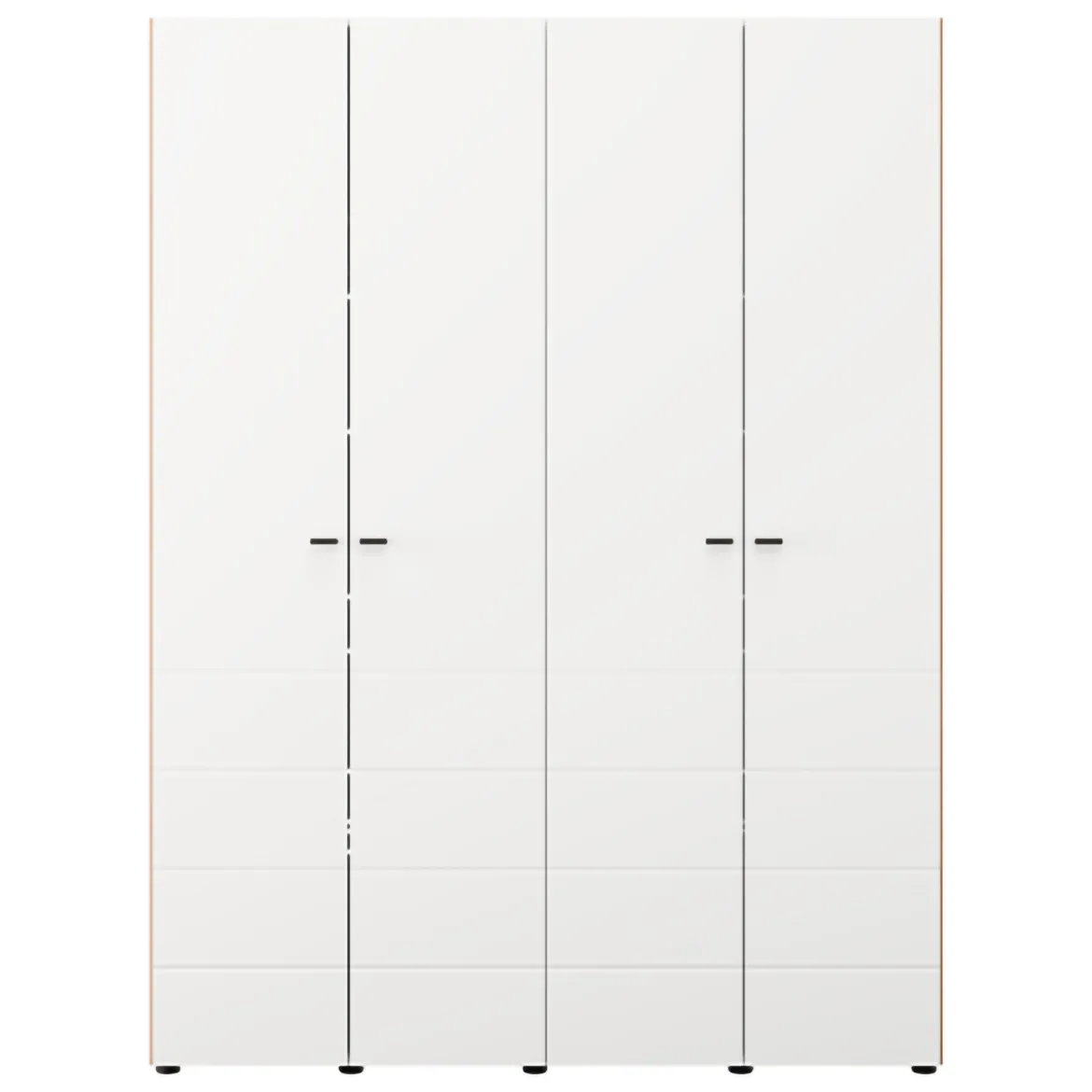 Guardaroba Grande Bianco Marrone Rovere Nodi 4 Ripiani 4 Ante 155x208h cm, 6 Vani - Soris