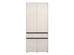 Guardaroba Grande Bianco Nero Appendiabiti 5 Ripiani 179x210h cm, 2 Ante - Verzino