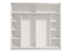 Guardaroba Grande Bianco Nero Appendiabiti 8 Ripiani 217x210h cm, 2 Ante - Prela
