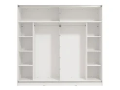 Guardaroba Grande Bianco Opaco 8 Ripiani Appendiabiti 217x210h cm, 2 Ante - Piateda