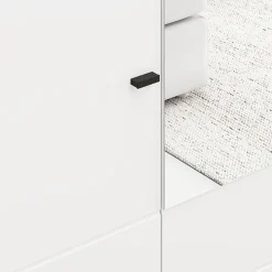 Guardaroba Grande Bianco Opaco Marrone Rovere Nodi 3 Cassetti 3 Ripiani 155x208h cm, Appendiabiti - Ushuaia