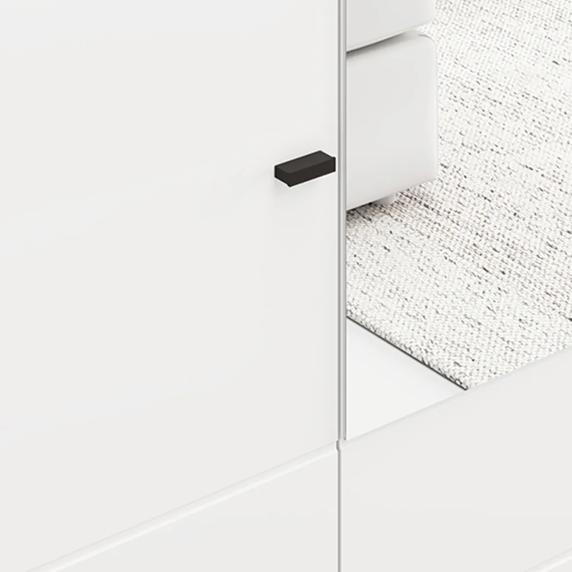 Guardaroba Grande Bianco Opaco Marrone Rovere Nodi 3 Cassetti 3 Ripiani 155x208h cm, Appendiabiti - Ushuaia