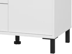 Guardaroba Grande Bianco Opaco Nero 6 Ripiani un Cassetto 93x192.5h cm, Appendiabiti - Cimitile