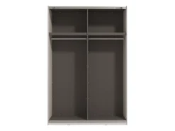 Guardaroba Grande Bianco Opaco Nero Appendiabiti 2 Ripiani 145.5x217.5h cm, Apertura Scorrevole - Pasturo