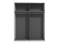 Guardaroba Grande Bianco Opaco Nero Appendiabiti 2 Ripiani 145.5x217.5h cm, Apertura Scorrevole - Vialone
