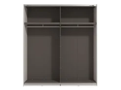 Guardaroba Grande Bianco Opaco Nero Appendiabiti 2 Ripiani 195x217.5h cm, Apertura Scorrevole - Porlezza