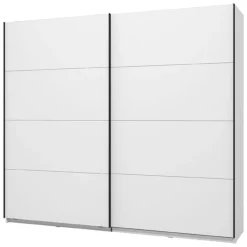 Guardaroba Grande Bianco Opaco Nero Appendiabiti 2 Ripiani 267x217h cm, Apertura Scorrevole - Tures