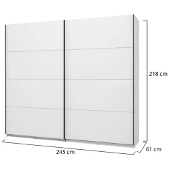 Guardaroba Grande Bianco Opaco Nero Appendiabiti 2 Ripiani 267x217h cm, Apertura Scorrevole - Tures