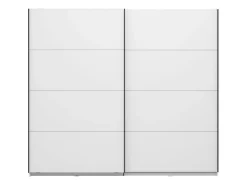 Guardaroba Grande Bianco Opaco Nero Appendiabiti 2 Ripiani 267x217h cm, Apertura Scorrevole - Tures