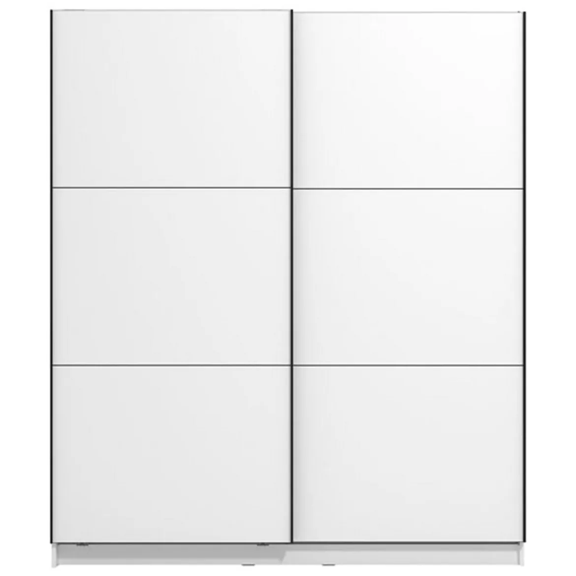 Guardaroba Grande Bianco Opaco Nero Appendiabiti 5 Ripiani 205x215.5h cm, 8 Vani - Orero