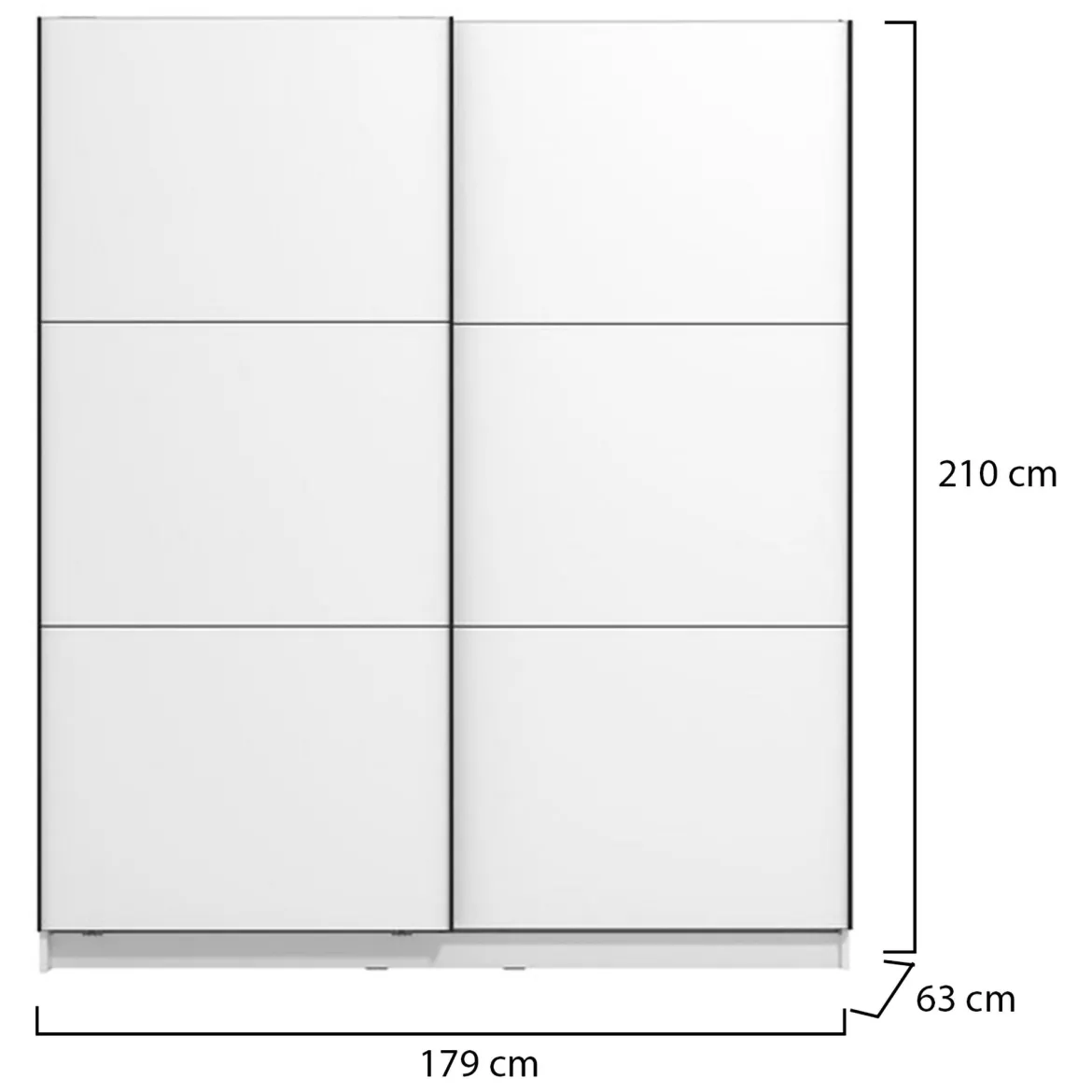 Guardaroba Grande Bianco Opaco Nero Appendiabiti 5 Ripiani 205x215.5h cm, 8 Vani - Orero