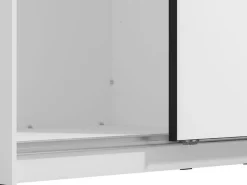 Guardaroba Grande Bianco Opaco Nero Appendiabiti 5 Ripiani 205x215.5h cm, 8 Vani - Orero