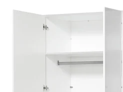 Guardaroba Grande Bianco Opaco Trasparente Appendiabiti 6 Ripiani 262.5x224h cm, Apertura Scorrevole - Carasco