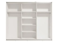 Guardaroba Grande Bianco Opaco Trasparente Appendiabiti 8 Ripiani 217x210h cm, Apertura Scorrevole - Galtelli