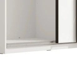 Guardaroba Grande Bianco Opaco Trasparente Appendiabiti 8 Ripiani 217x210h cm, Apertura Scorrevole - Galtelli