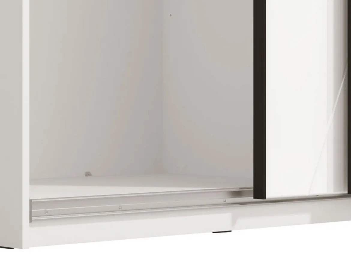 Guardaroba Grande Bianco Opaco Trasparente Appendiabiti 8 Ripiani 217x210h cm, Apertura Scorrevole - Galtelli