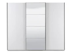 Guardaroba Grande Bianco Opaco Trasparente Appendiabiti 8 Ripiani 217x210h cm, Apertura Scorrevole - Galtelli
