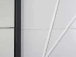 Guardaroba Grande Bianco Opaco Trasparente Appendiabiti 8 Ripiani 217x210h cm, Apertura Scorrevole - Galtelli