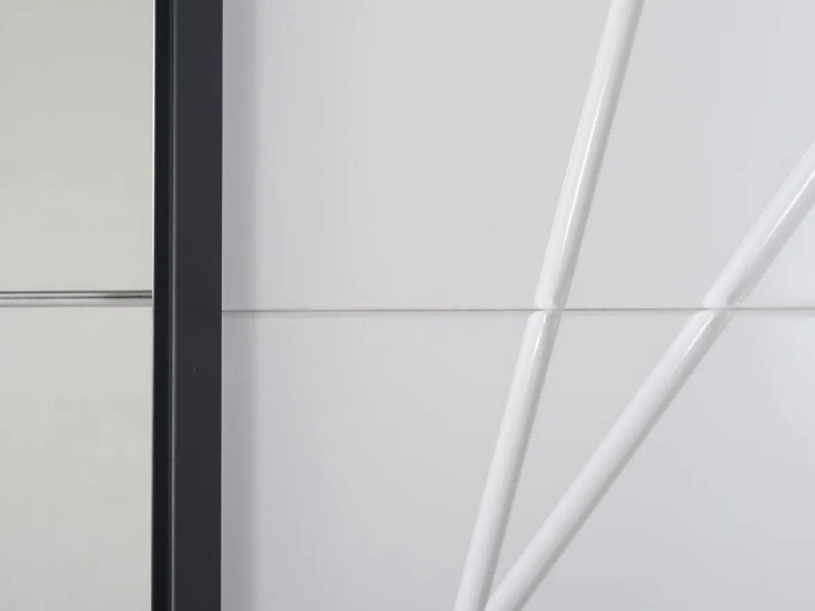 Guardaroba Grande Bianco Opaco Trasparente Appendiabiti 8 Ripiani 217x210h cm, Apertura Scorrevole - Galtelli
