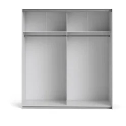 Guardaroba Grande Bianco 2 Ripiani Appendiabiti 51x204h cm, Cassetti - Holder