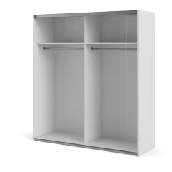 Guardaroba Grande Bianco 2 Ripiani Appendiabiti 51x204h cm, Cassetti - Holder