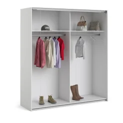 Guardaroba Grande Bianco 2 Ripiani Appendiabiti 51x204h cm, Cassetti - Holder