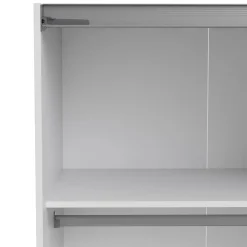 Guardaroba Grande Bianco 2 Ripiani Appendiabiti 182x200h cm, 4 Vani - Neive