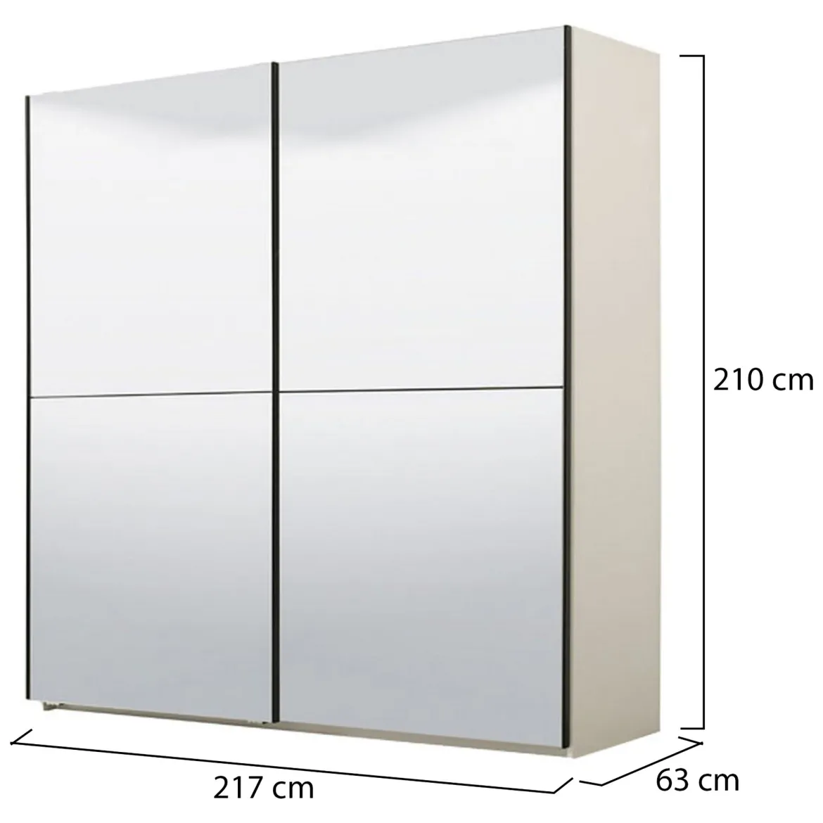 Guardaroba Grande Bianco Trasparente Appendiabiti 8 Ripiani 217x210h cm, 2 Ante - Ponso