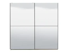 Guardaroba Grande Bianco Trasparente Appendiabiti 8 Ripiani 217x210h cm, 2 Ante - Ponso