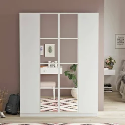 Guardaroba grande con appendiabiti bianco 138x183h cm - Phet