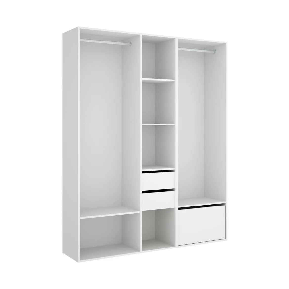 Guardaroba grande con cassetti bianco e rovere 158x205h cm - Celestin