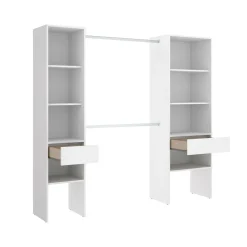 Guardaroba grande con ripiani regolabili bianco 160x185h cm - Siony